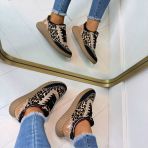 LA STRADA SNEAKER 2404328-1201 BLACK NUBK PU+LEO SATIN