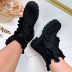 SUEDINE RUFFLE BOOT 0-559 BLACK *WEB ONLY*