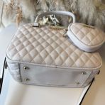 GUESS ATABEY BOX SATCHEL BAG QG989405 OFF WHITE