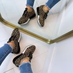 LA STRADA SNEAKER 2400409-4591 BLACK/BEIGE LEOPARD KNITTED