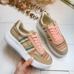 *LAATSTE MAAT 37* LA STRADA SNEAKER 2200586-6022 BEIGE MULTI