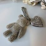 STEVE MADDEN D-TEDDY KEY/BAGCHAIN SILVER