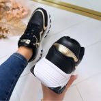 GUESS SNEAKER FLTNOWELE12 BLKPL BLACK/GOLD