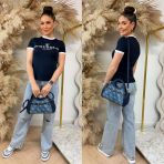 GUESS MILA SS T-SHIRT V6GI08K2975 A71W NAVY