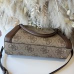 GUESS KARNILLA LOGO SATCHEL BAG OS990106 LATTE LOGO/ BROWN
