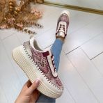 *SALE* LEAVES PRINTY SNEAKER 8-212 WINERED
