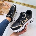 GUESS SNEAKER FLTNOWELE12 BLKPL BLACK/GOLD