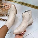 *SALE* SARA COWBOY BOOT DES668-*1* BEIGE/PU