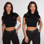 UNIQUE THE LABEL GILL CROPPED TEE DEEP BLACK