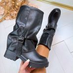 *SALE* GAGA LEATHER LOOK SLEEVE BOOT XJ-958 BLACK