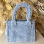FAKE FUR TOTE BAG H3235 L.BLUE