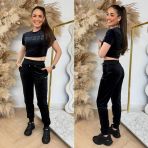 GUESS COUTURE CROP TEE V3BI01K0232 JBLK/ V3BI01KBXI2 BLACK