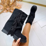 *SALE* LOVY FRINGE BOOT RQ-541 BLACK