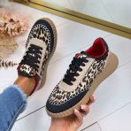 LA STRADA SNEAKER 2404328-1201 BLACK NUBK PU+LEO SATIN