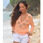 HOT LAVA STARFISH BLOUSE APRICOT/BRONZE