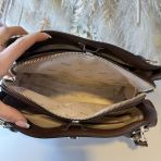 GUESS KARNILLA LOGO SATCHEL BAG OS990106 LATTE LOGO/ BROWN