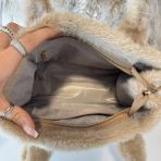 FAKE FUR TOTE BAG H3235 APRICOT