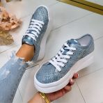 GUESS RHINESTONE LOGO SNEAKER FLTQE2DEN12 BLUE