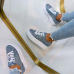 GUESS RHINESTONE LOGO SNEAKER FLTQE2DEN12 BLUE