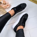 GUESS RHINESTONE LOGO SNEAKER FLTQENFAL12 BLACK