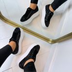 GUESS RHINESTONE LOGO SNEAKER FLTQENFAL12 BLACK