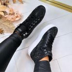 GUESS RHINESTONE LOGO SNEAKER HIGH FLTQUEFAL12 BLACK