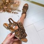*SALE* FRINGE SANDAAL X5-392 LEOPARD