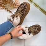 FURRY OMSLAG UGIE BOOT C-3016 LEOPARD  *WEB ONLY*