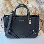 GUESS BRAMINA GIRLFRIEND SATCHEL BAG ZG963606 BLACK