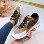 GUESS LOGO SHINE SNEAKER FLTMOXELE12 BROWN