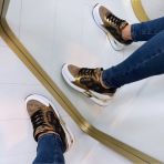 GUESS LOGO SHINE SNEAKER FLTMOXELE12 BROWN