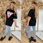 GUESS OVERSIZED SHINY TRIANGLE TEE W4YI34I3Z14 JBLK BLACK