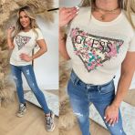 GUESS SS CHERRY FLOWER TEE W4YI26J1314 G1F7 BEIGE