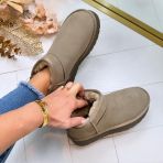 REAL LEATHER UGIE BOOT LOW JB-1924 TAUPE *WEB ONLY*