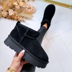 REAL LEATHER UGIE BOOT LOW JB-1924 BLACK