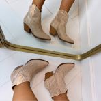 *SALE* RHINESTONE BOOT DES665 BEIGE *WEB ONLY*