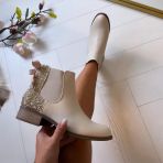 SPARKLE BOW BOOT M191-3 BEIGE *WEB ONLY*