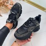 STEVE MADDEN PRIVY SNEAKER 0082 BLACK/SILVER