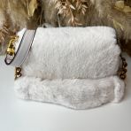 GUESS SAMIA FAKE FUR FLAP BAG WB935520 STONE