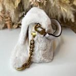 GUESS SAMIA FAKE FUR FLAP BAG WB935520 STONE