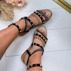 STUDDED COLOURFUL SANDAAL 6655 BLACK *WEB ONLY*