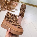 *SALE* STUDDED TEDDY SNOWBOOT 8-1968 LEOPARD *WEB ONLY*