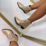 STUDDIE COWBOY BOOTIE DES8001 L.GOLD/KHAKI