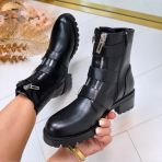 TRIPLE DOUBLE ZIP BOOT 12618-A210 BLACK/SILVER