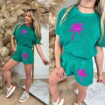 PINNED BY K BADSTOF PALMTREE SET GREEN/NEONPINK